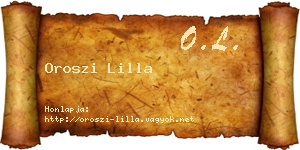 Oroszi Lilla névjegykártya